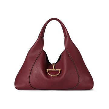 Gucci Softbit Maxi Textured Leather Tote - cherry red
