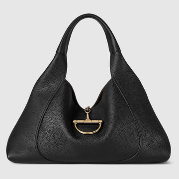Gucci Softbit Maxi Textured Leather Tote - black