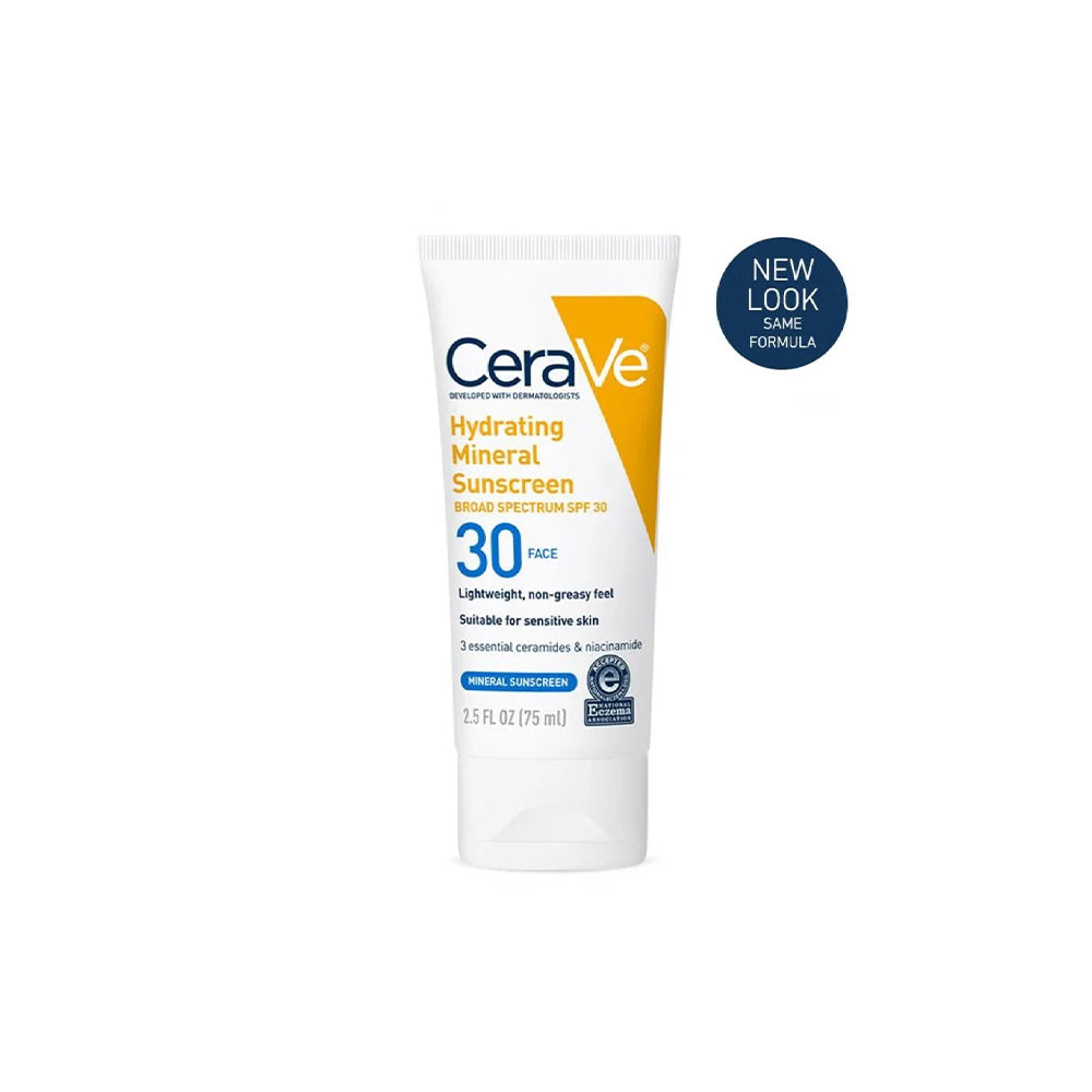 Buy CeraVe Hydrating Mineral Sunscreen Face SPF 30 | 75ml - Gentle, Broad Spectrum Protection in Pakistan